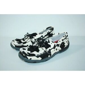 Twisted X Women's Hair On Hide Cowhide Boat Driving Shoes Moc Toe Size 7.5
